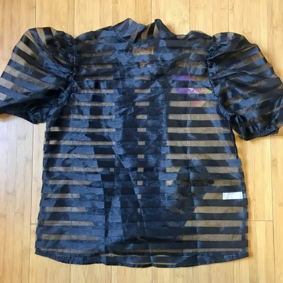 SHEIN | Puff Sleeve Mesh Top (NWT) - Picture 6 of 6